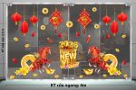 DECAL DÁN KÍNH TRANG TRÍ TẾT CHO CÔNG TY XUÂN BÍNH NGỌ ĐẮC TÀI ĐẮC LỘC