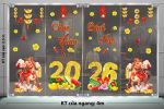 DECAL DÁN KÍNH TRANG TRÍ TẾT CHO CÔNG TY XUÂN BÍNH NGỌ  2026 VÀNG ĐẦY SUNG TÚC