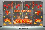 DECAL DÁN KÍNH TRANG TRÍ TẾT 2026 SẮC ĐỎ SUNG TÚC NĂM BÍNH NGỌ