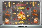 DECAL DÁN KÍNH TRANG TRÍ TẾT ĐÀN NGỰA NHỎ CHÚC MỪNG NĂM MỚI AN KHANG THỊNH VƯỢNG