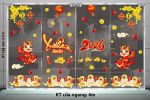 DECAL DÁN CỬA KÍNH TRANG TRÍ TẾT MAI VÀNG ĐÓN XUÂN 2026 ĐẦY TÀI LỘC