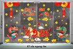 DECAL TRANG TRÍ TẾT CHO CỬA HÀNG MÚA RỒNG CHÀO XUÂN BÍNH NGỌ