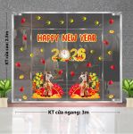 DECAL DÁN KÍNH TRANG TRÍ TẾT ĐÔI NGỰA 2026 MỪNG HAPPY NEW YEAR