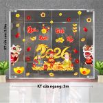 DECAL TRANG TRÍ TẾT PHÚC LỘC THỌ VÀ ĐÔI LÂN CHÀO XUÂN