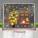 DECAL TRANG TRÍ TẾT CHÚC MỪNG NĂM MỚI XUÂN 2026 BÊN GÓC MAI VÀNG