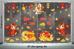 DECAL DÁN KÍNH TRANG TRÍ TẾT KHAI XUÂN BÍNH NGỌ PHÚC LỘC ĐẦY NĂM