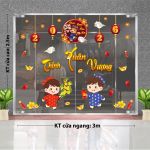 DECAL DÁN KÍNH TRANG TRÍ TẾT HAI BÉ CHÚC XUÂN THỊNH VƯỢNG 2026