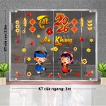 DECAL DÁN KÍNH TRANG TRÍ TẾT BÉ CHÚC XUÂN AN KHANG