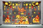 DECAL DÁN KÍNH TRANG TRÍ TẾT XUÂN BÍNH NGỌ PHÚC LỘC THỌ DƯỚI MAI VÀNG