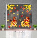 DECAL DÁN KÍNH TRANG TRÍ TẾT ĐÔI NGỰA NHỎ DƯỚI NHÁNH MAI VÀNG ĐÓN XUÂN