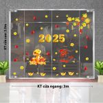 DECAL DÁN KÍNH RẮN VÀNG CHÚC TẾT AN KHANG VÀ MAI VÀNG