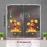 DECAL TRANG TRÍ TẾT ĐÔI RẮN ĐỎ CẦM LIỄN XUÂN