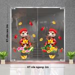 DECAL TRANG TRÍ TẾT ẤT TỴ ĐÔI RẮN ĐỎ ÔM VÀNG