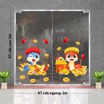 DECAL TRANG TRÍ TẾT ẤT TỴ ĐÔI RẮN XANH ĐỎ ÔM TIỀN VÀNG SỐ 2