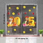 DECAL TRANG TRÍ TẾT 2025 ẤT TỴ VÀNG VÀ MAI VÀNG