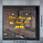 DECAL TRANG TRÍ TẾT CHÚC MỪNG NĂM MỚI VÀ HAI THỎI VÀNG