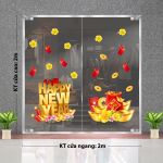 DECAL TRANG TRÍ TẾT HAPPY NEW YEAR VÀ TÚI VÀNG