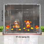 DECAL TRANG TRÍ TẾT THẦN TÀI VÀ ẤT TỴ ÔM VÀNG