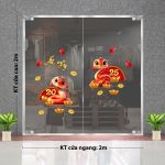 DECAL TRANG TRÍ TẾT ĐÔI RẮN ĐỎ MAY MẮN SỐ 2