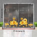 DECAL TRANG TRÍ TẾT ĐÔI RẮN VÀNG NHỎ