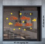 DECAL DÁN KÍNH TRANG TRÍ TẾT CHÚC MỪNG NĂM MỚI SẮC ĐỎ VÀ MAI VÀNG