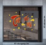 DECAL TRANG TRÍ TẾT ẤT TỴ SẮC ĐỎ VÀ MAI VÀNG