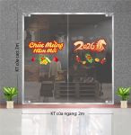 DECAL DÁN KÍNH TRANG TRÍ TẾT CHÚC MỪNG NĂM MỚI 2026 BÁNH CHƯNG BÁNH TÉT