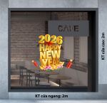 DECAL TRANG TRÍ TẾT HAPPY NEW YEAR 2026