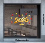 DECAL TRANG TRÍ TẾT NĂM 2026 ÁNH VÀNG