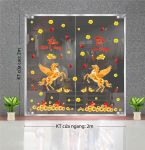 DECAL DÁN KÍNH TRANG TRÍ TẾT ĐÔI NGỰA VÀNG CÓ CÁNH CHÚC XUÂN THỊNH VƯỢNG