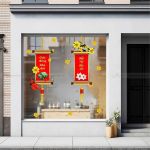 DECAL TRANG TRÍ TẾT ĐÔI LIỄN ĐỎ CHÚC MỪNG NĂM MỚI ĐẮC TÀI ĐẮC LỘC