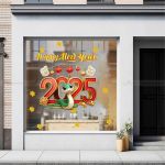 DECAL TRANG TRÍ TẾT HAPPY NEW YEAR 2025 3D