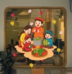 DECAL TRANG TRÍ TẾT GIA ĐÌNH SUM VẦY NẤU BÁNH CHƯNG