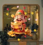 DECAL DÁN KÍNH TRANG TRÍ TẾT ÔNG THẦN TÀI ÔM VÀNG HOAN HỈ