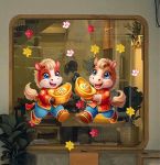 DECAL TRANG TRÍ TẾT HAI CON NGỰA ÔM THỎI VÀNG