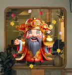 DECAL DÁN KÍNH TRANG TRÍ TẾT ÔNG THẦN TÀI VUI TƯƠI ÔM VÀNG