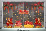 DECAL DÁN KÍNH TRANG TRÍ TẾT CHO CÔNG TY ÔNG THẦN TÀI CƯỠI NGỰA XÍCH THỐ ĐÓN XUÂN 2026