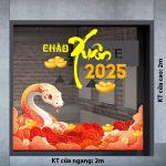 DECAL DÁN KÍNH TRANG TRÍ TẾT CHÀO XUÂN 2025 ẤT TỴ THỊNH VƯỢNG