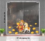 DECAL TRANG TRÍ TẾT THẦN TÀI XU XUÂN CÙNG NGỰA VÀNG