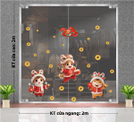 DECAL TRANG TRÍ TẾT BA CHÚ NGỰA NHỎ MÚA LÂN