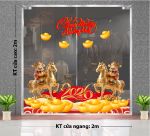 DECAL TRANG TRÍ TẾT HAI ÔNG THẦN TÀI TRÊN NGỰA VÀNG CHÚC MỪNG NĂM MỚI