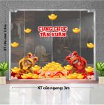 DECAL TRANG TRÍ TẾT ĐÔI LÂN VÀNG ĐỎ VÀ THẢM VÀNG
