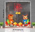 DECAL TRANG TRÍ XUÂN BÍNH NGỌ 2026 ĐÔI NGỰA CẦM LIỄN XUÂN