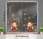 DECAL TRANG TRÍ TẾT HAI ÔNG THẦN TÀI CẦM THỎI VÀNG