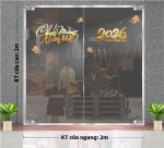 DECAL TRANG TRÍ TẾT CHỮ CHÚC MỪNG NĂM MỚI 2026 SẮC VÀNG
