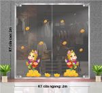 DECAL TRANG TRÍ TẾT HAI CON NGỰA VÀNG NHỎ