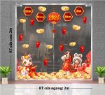 DECAL DÁN KÍNH TRANG TRÍ TẾT CHÚC MỪNG NĂM MỚI 2026 NGỰA VÀ VÀNG SUNG TÚC