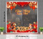 DECAL TRANG TRÍ TẾT SẮC ĐỎ TƯƠI THẮM CHÚC MỪNG NĂM MỚI 2026