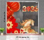 DECAL DÁN KÍNH TRANG TRÍ TẾT LỒNG ĐÈN ĐỎ BÊN NGỰA HOA 2026 