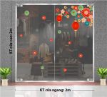 DECAL DÁN KÍNH TRANG TRÍ TẾT LỒNG ĐÈN ĐỎ TRÊN CÀNH HOA XUÂN
